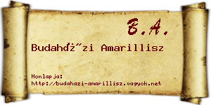 Budaházi Amarillisz névjegykártya